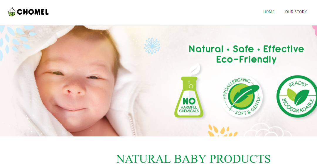 Produk Bayi jenama CHOMEL khusus untuk kulit sensitif dan 