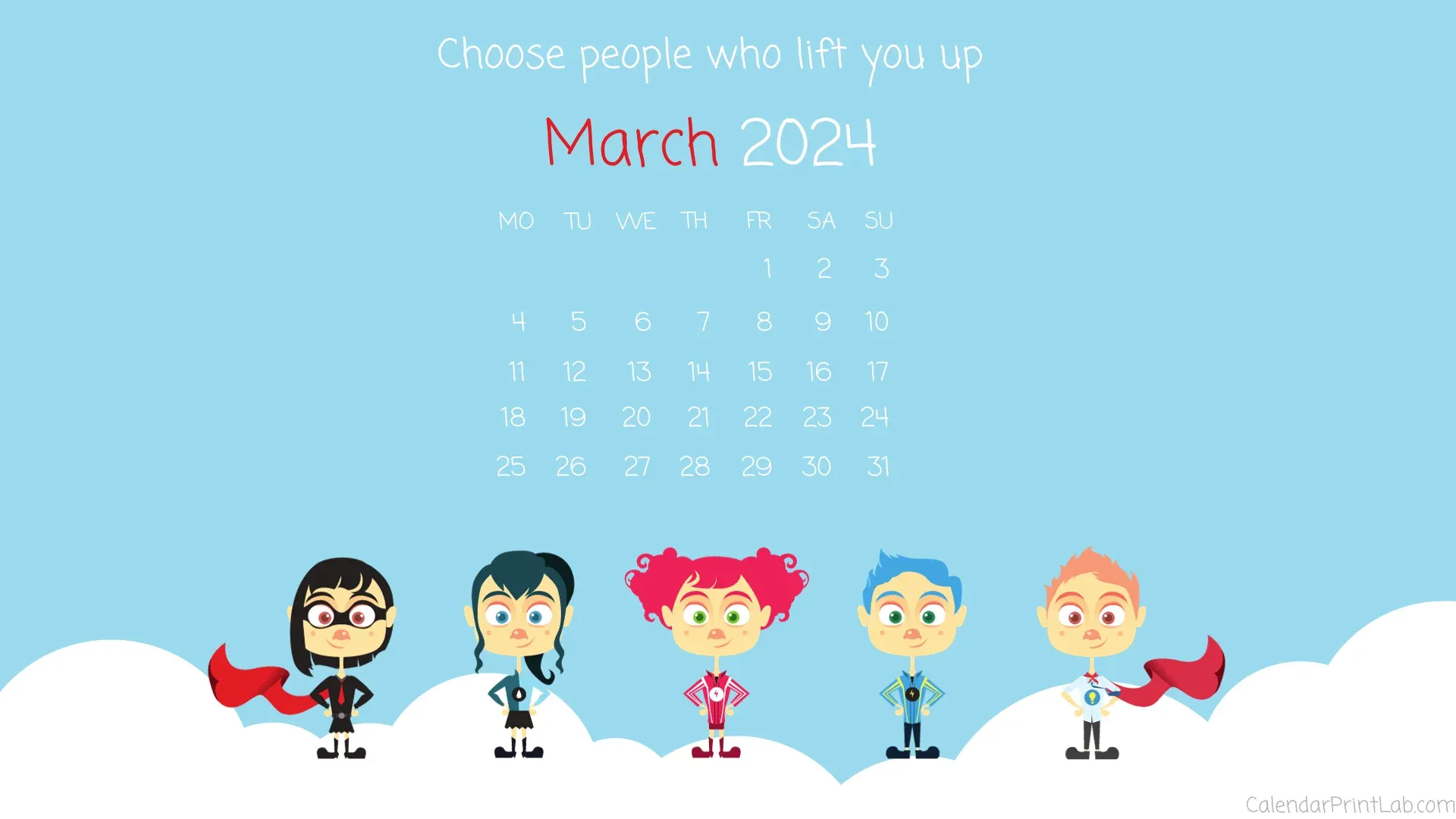 March 2024 HD Calendar