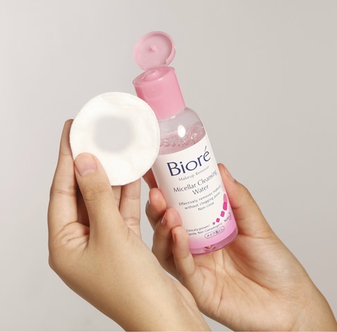 Biore Micellar Water on cotton pad