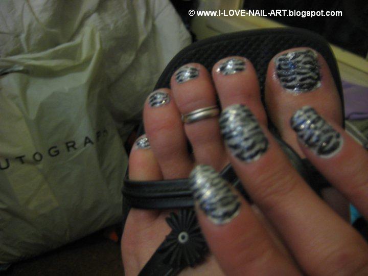 Zebra Print Nails and Toes