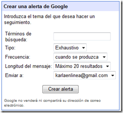 Alertas google