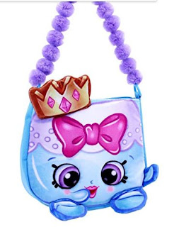 Shopkins Girls' Handbag Harriet Plush Crossbody Shoulder Bag, Blue, One Size