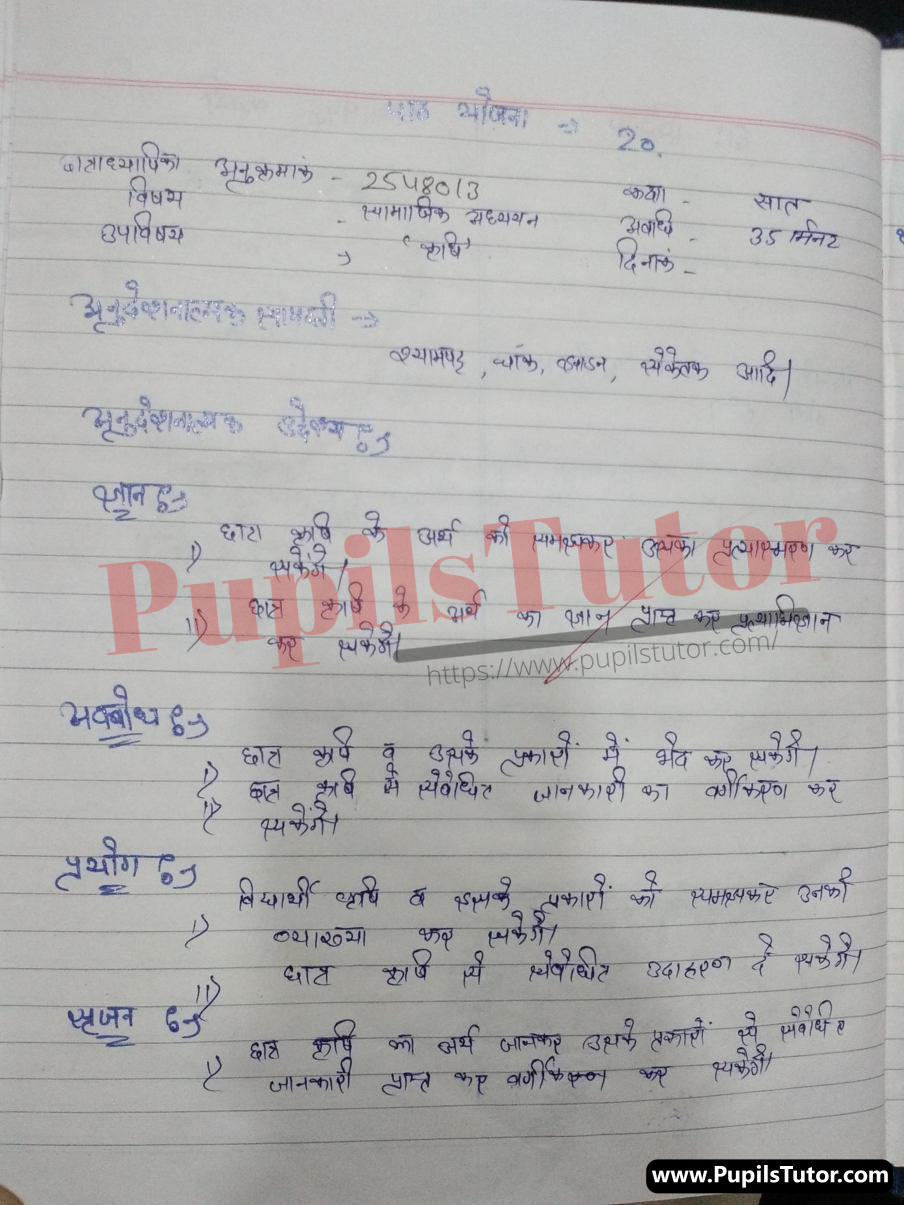 Krishi Lesson Plan | Agriculture Lesson Plan In Hindi For Class 11 – (Page And Image Number 1) – Pupils Tutor