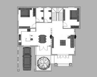 Magnifique plan maison à deux étages avec 5 chambres