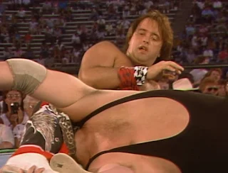 NWA Great American Bash 1986 (Charlotte, July 5th) - Robert Gibson locks Black Bart in a head scissors