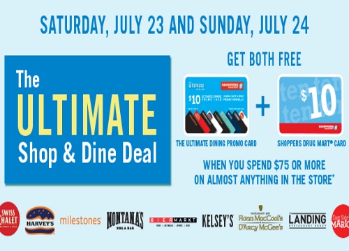 Shoppers Drug Mart Free Ultimate Shop & Dine Deal