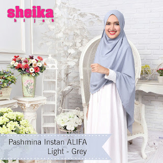 Pashmina Instan Alifa Light Grey