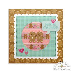 Doodlebug Design Milk & Cookie Washi Tape Gingerbread Holiday Christmas Card by Mendi Yoshikawa