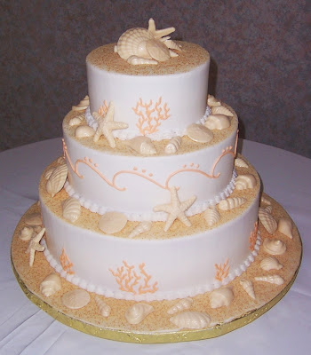 beach wedding cake