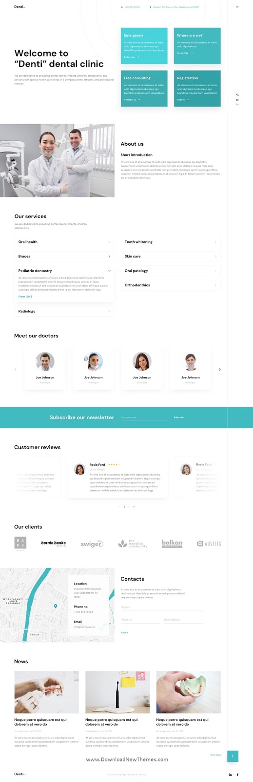 Dentists Clinic Landing page Figma Template