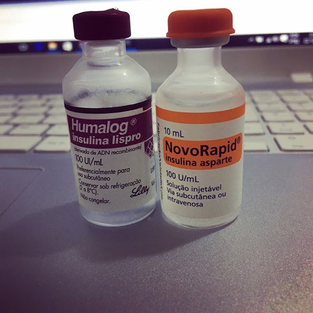 frascos de insulina humalog e novorapid