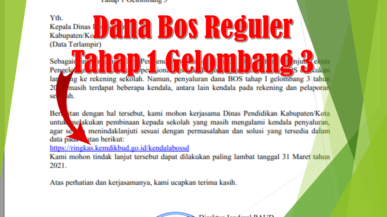 Informasi Kendala Penyaluran Bos Tahap 1 Gelombang 3