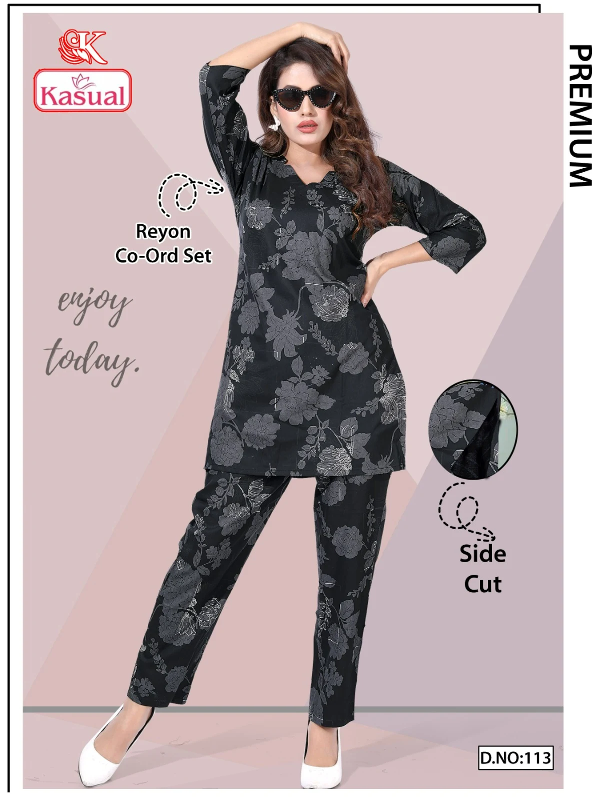 Design 113-118 Kasual Reyon Co Ord Set