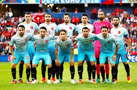 SELECCIÓN DE TURQUÍA - Temporada 2015-16 - Yilmaz, Topal, Balta, Tufan, Babacan, Arda Turan; Sen, Gonul, Mor, Koybasi e Inan - REPÚBLICA CHECA 0 TURQUÍA 2 (Yilmaz, Tufan) - 21/06/2016 - 21/06/2016 - Eurocopa de Francia 2016, grupo D - Lens, Francia, Stade Bollaert-Delelis