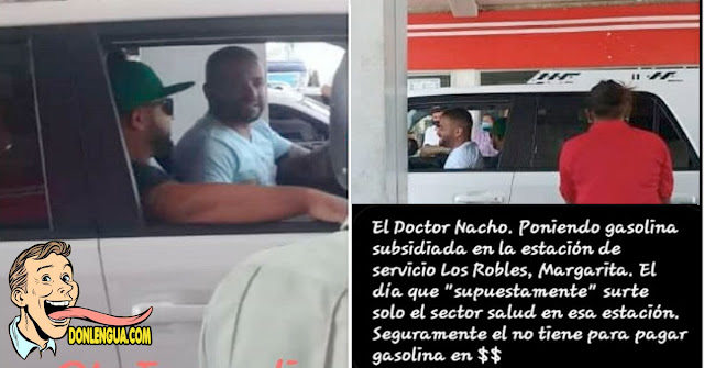 Nacho sorprendido robando cola y poniendo gasolina subsidiada en Margarita