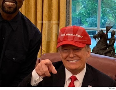 KANYE WEST AT THE WHITE HOUSE FOR LUNCH WITH PRESIDENT DONALD TRUMP