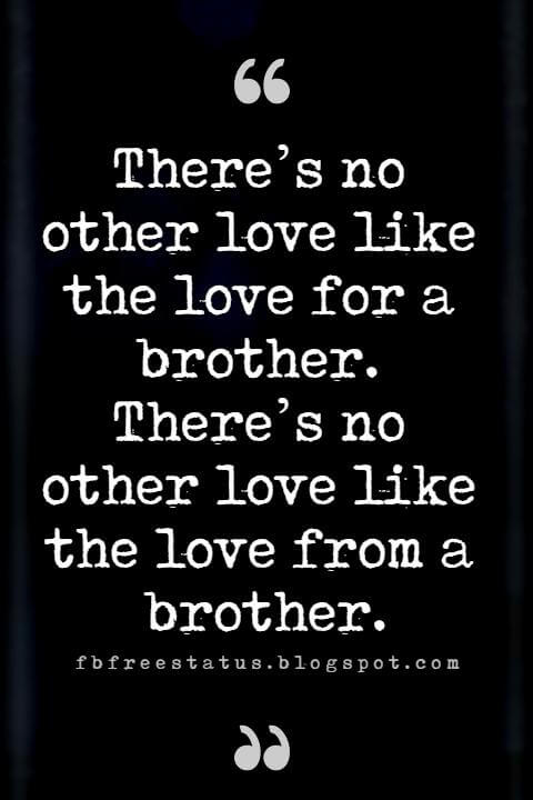 loving brother quotes, There’s no other love like the love for a brother.
