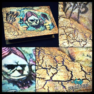 Andy Skinner Altered box book decoart Texture crackle paint