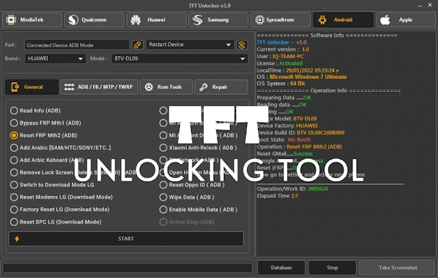 Tft unlocking tools