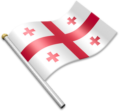 The Georgian flag on a flagpole clipart image