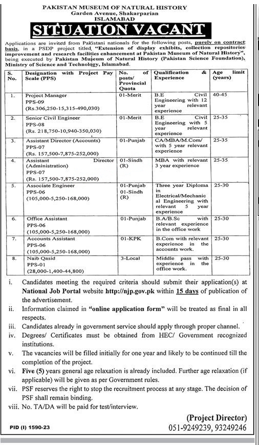 ministry of science and technology jobs