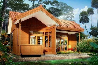 rumah kayu mewah sederhana