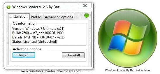 Windows Loader : Download and activate windows 7