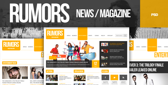 Rumors - News / Magazine  PSD Template - Miscellaneous PSD Templates
