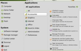 the Linux Mint start menu: applications