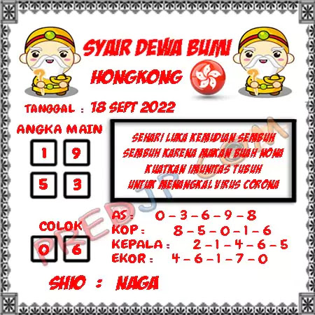 Prediksi Dewa Bumi Togel Hongkong Minggu 18 September 2022