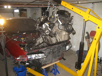 Using engine crane to pull RB26DETT motor