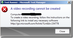Video Recording can not be created