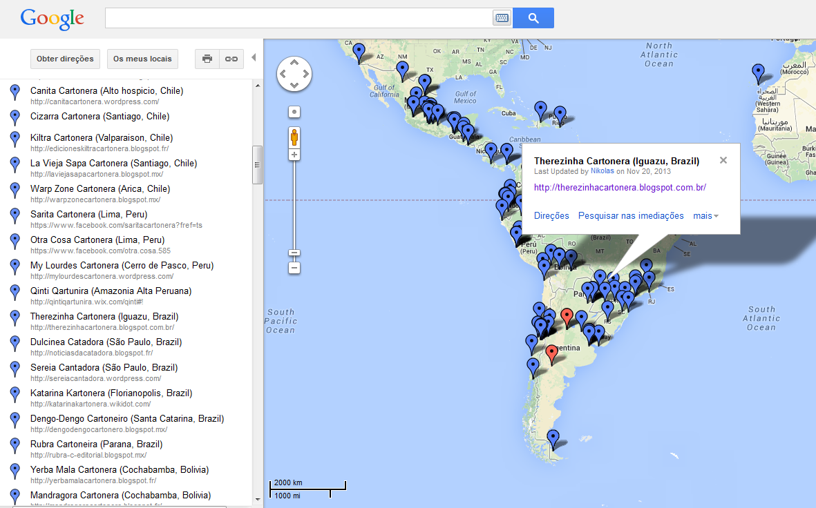 Therezinha Cartonera no Mapa