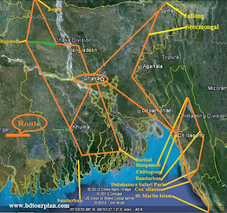 Tours Route of Bangladesh