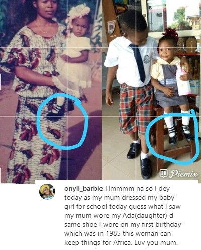 Woman Shocked As Her Mother Dresses Her Daughter In Shoes She Wore 35 Years Ago