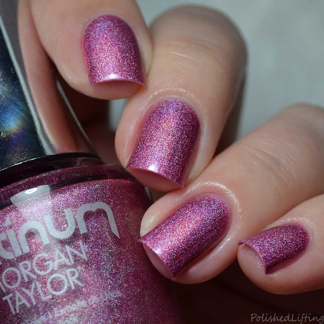 pink holographic nail polish