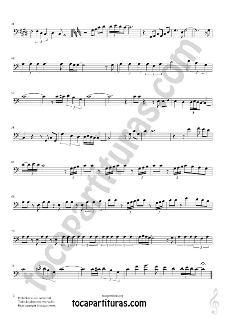 Hoja 2 de 2 Hoja 1 de 2  Violonchelo y Fagot Partitura de Yo le seguiré (I will follow him) Sheet Music for Cello and Bassoon Music Scores