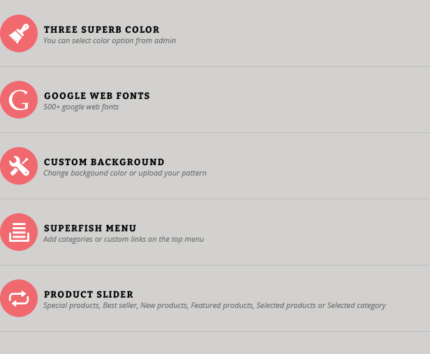Trendy theme features