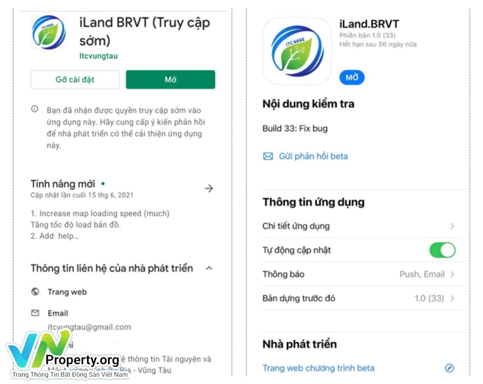 hình ảnh ứng dụng iland kiểm tra quy hoạch đất tỉnh Bà Rịa - Vũng Tàu