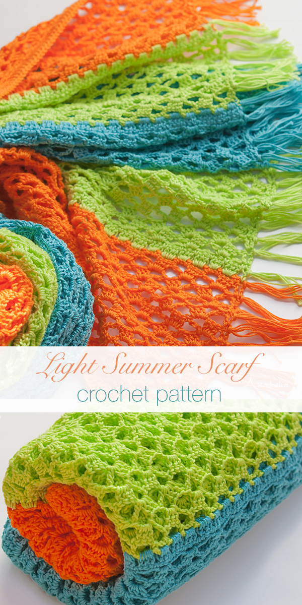 Light summer crochet scarf, Anabelia Craft Design