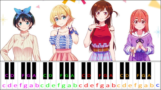 Centimeter - Rent a Girlfriend / Kanojo Okarishimasu OP Piano / Keyboard Easy Letter Notes for Beginners