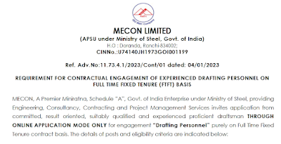 Diploma Engineering or ITI Job Vacacnies in MECON Limited 2023