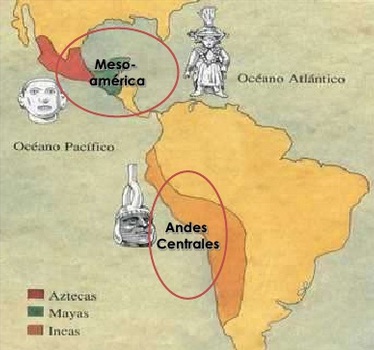 Resultado de imagen para mesoamerica y andes centrales mapa