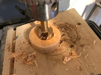 Drilling 1 inch hole in center of mount