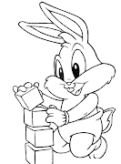 Dibujo para colorear de Bugs Bunny Bebé . Dibujos para Niños (dibujosparaninos dibujos de animales para colorear conejito bugs bunny baby bebe )