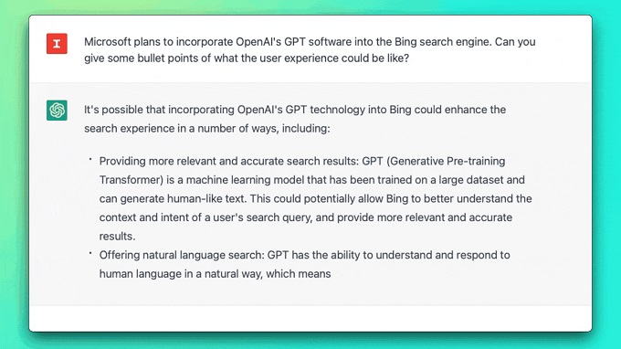 ميكروسوفت تخطط لإضافة ChatGPT إلى محرك بحث بينج Bing الخاص بها