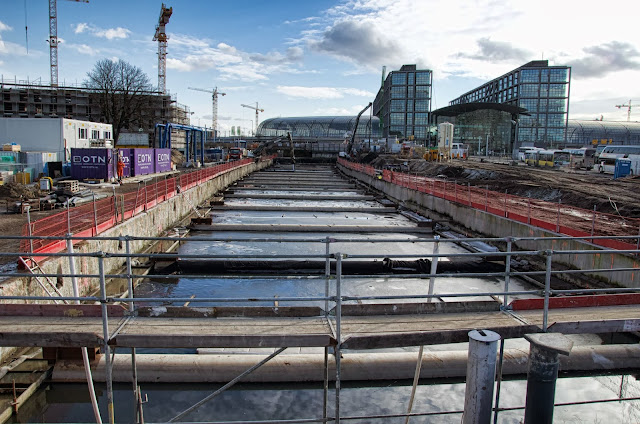 Baustelle Neubau der S-Bahn Verbindung Berlin Hbf - Nordring, 10557 Berlin, Heidestraße, S21, 06.02.2014