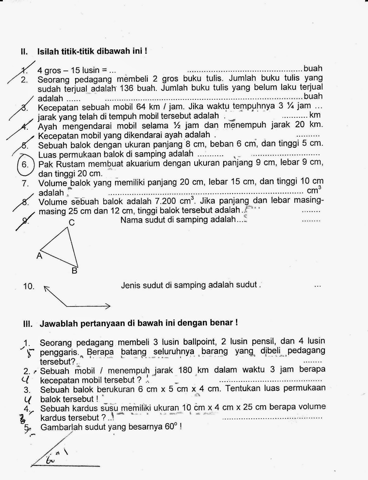 Matematika Kelas 5 SD TA 2014 2015