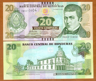 H10 HONDURAS 20 LEMPIRAS UNC (01.03.2012)(P-100a)