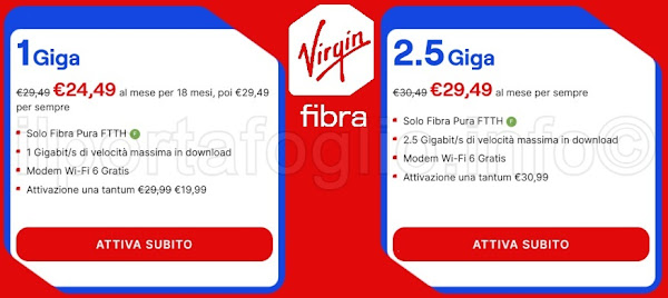 offerte virgin fibra, costi e dettagli